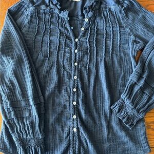 Faherty Navy Button Down Shirt